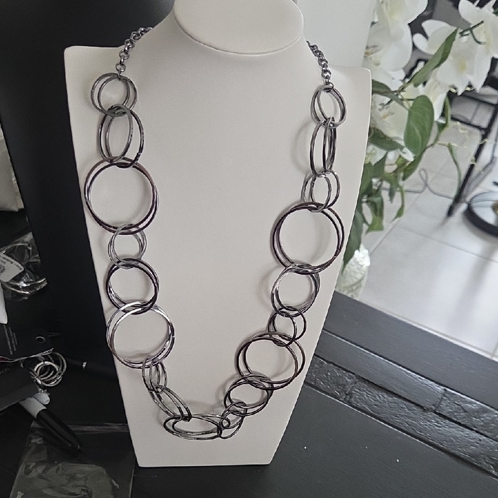 Paparazzi Gunmetal Statement Chain Link Necklace And Bracelet NWT - Picture 3 of 7